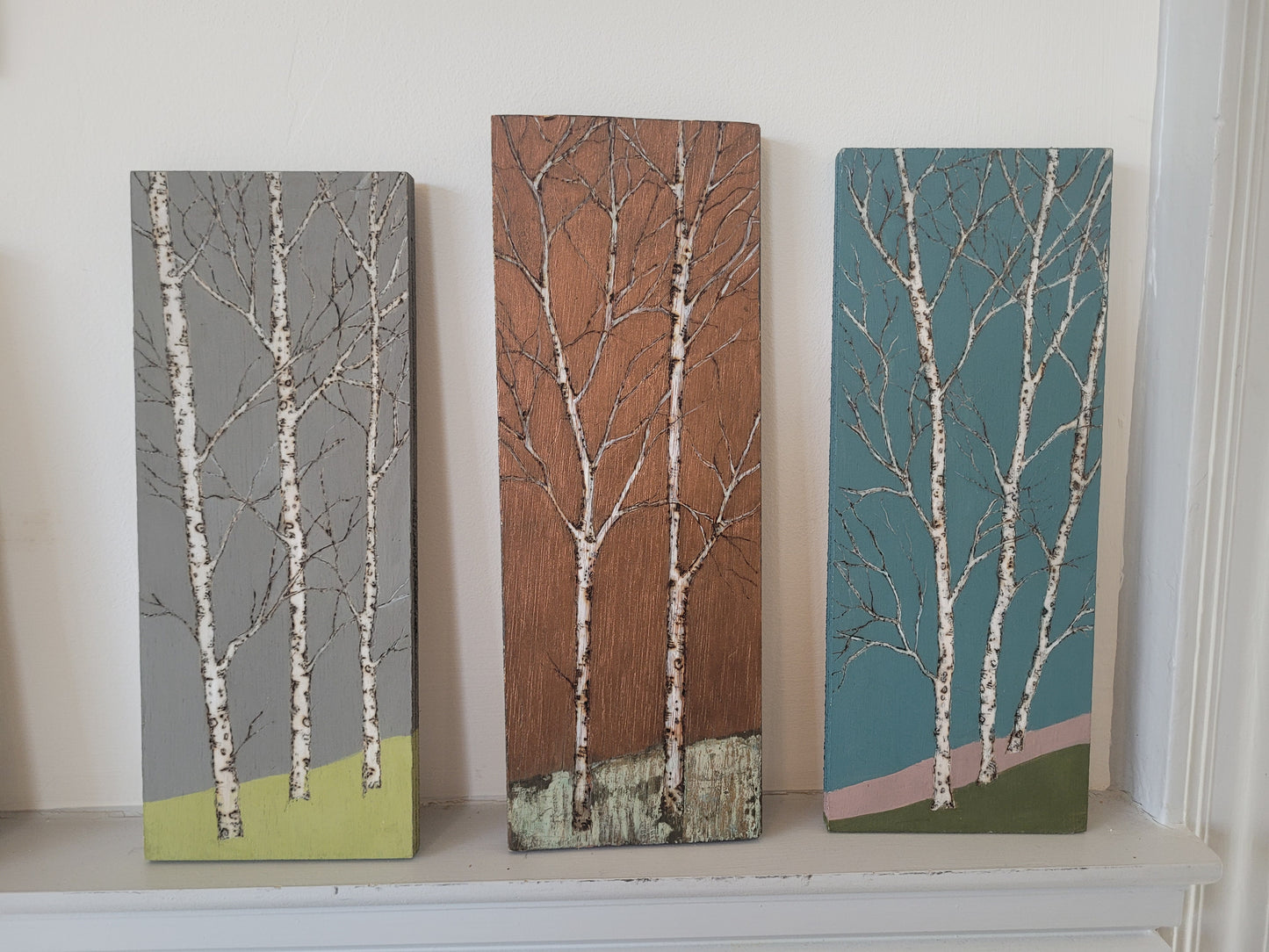 Small Painted Birch Art