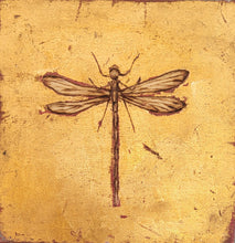 Load image into Gallery viewer, Dragon Fly on gold leaf
