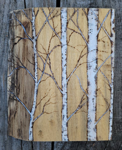 Four Birches on Birch Wood