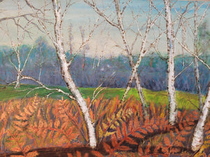 Winter Birch and Bracken Landscape